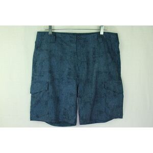 Subculture Shorts Blue Stripe Zip Mesh Pockets Hybrid Stretch 8" Inseam Mens 34